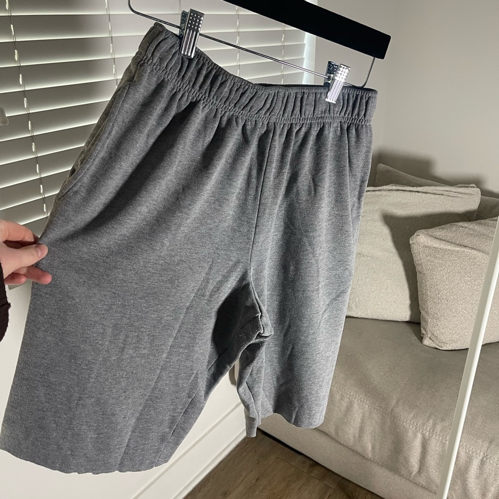 Gray Elastic Waist Sweat Shorts